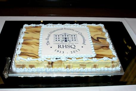 RHSQ birthday cake with logo