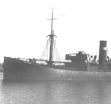 Black and white photo of war ship